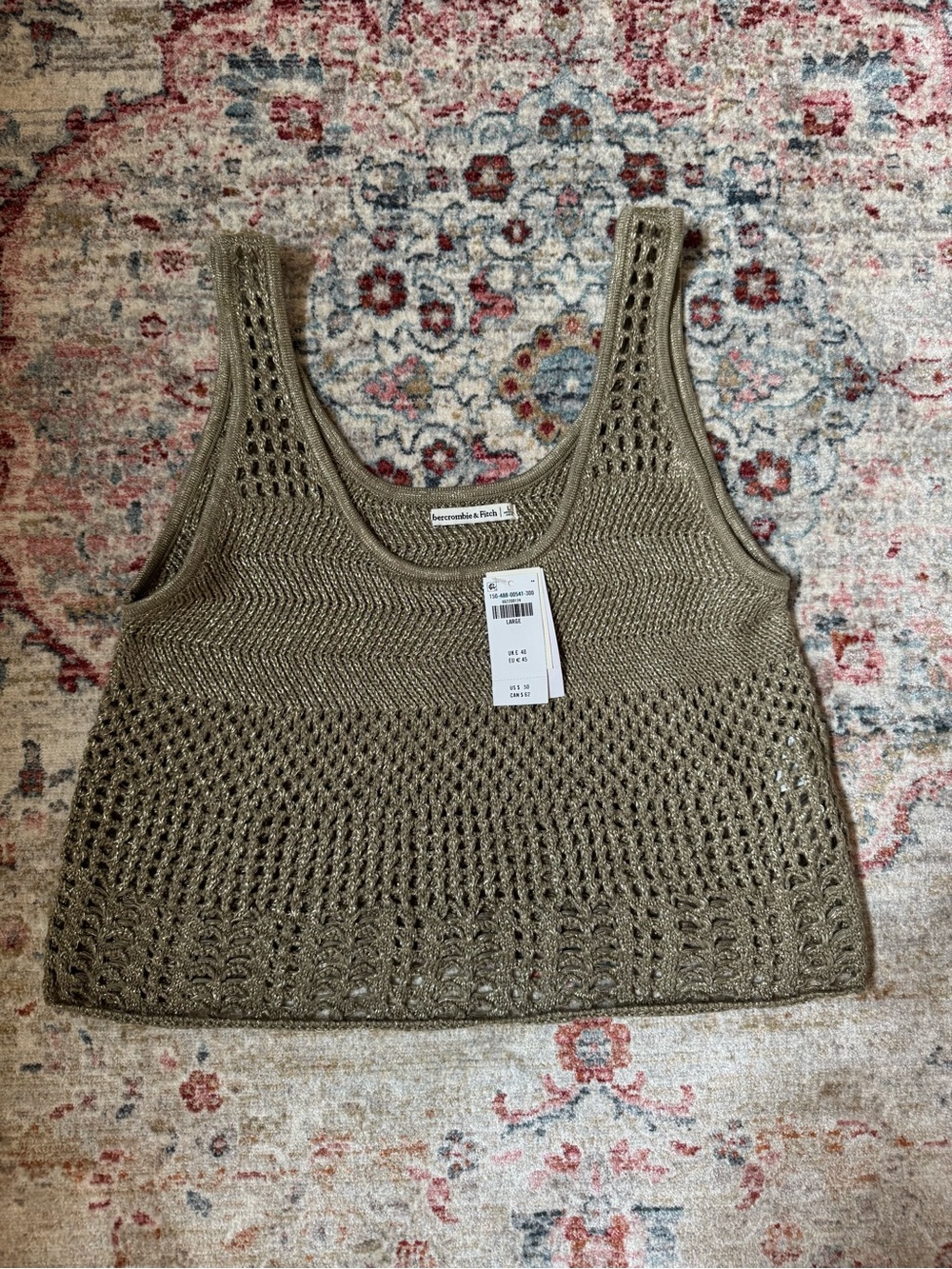 Abercrombie & Fitch Olive Crochet Tank